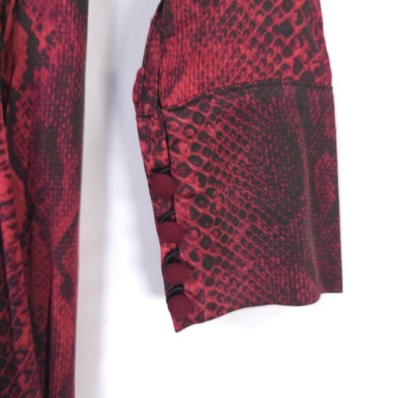 NWT ANDAMANE BEBERLY Wrap Midi Dress Red Python Print MADE IN ITALY 🇮🇹 Size XS - Picture 10 of 16